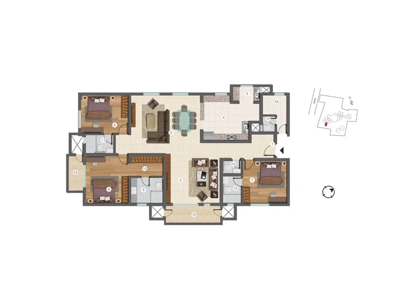 3BHK Floor Plan