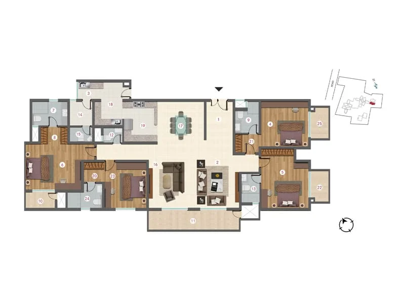 3BHK Floor Plan